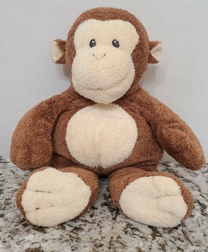 Ty Pluffies Dangles Brown Monkey Plush 2007 Sewn Eyes 11" Stuffed Soft Toy