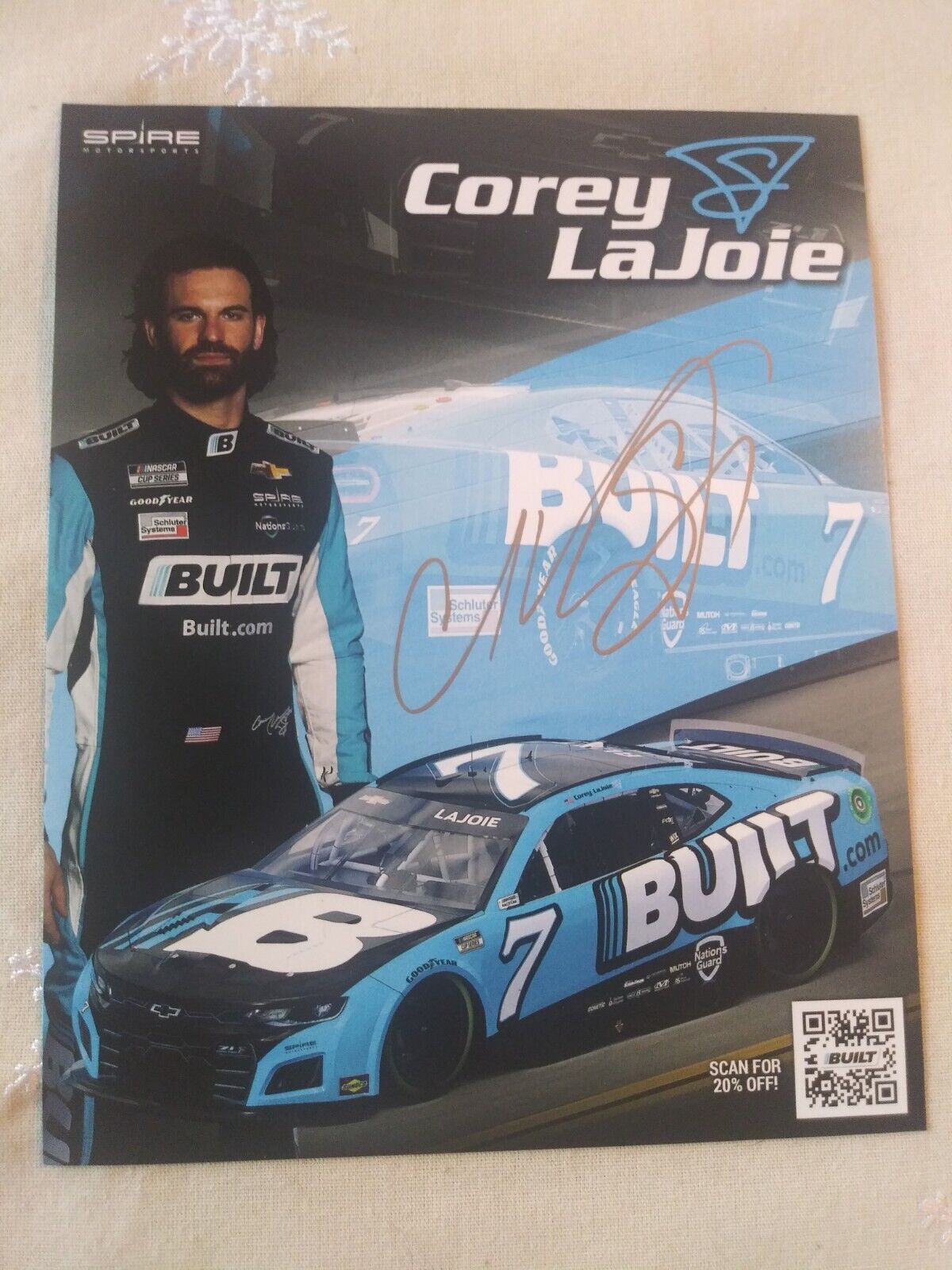 Autographed Corey La Joie 2022 Built 8x10 Nascar Cup Hero Post Card