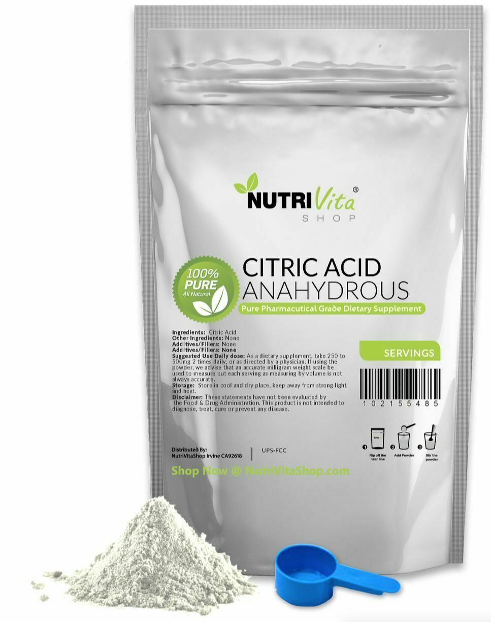 100% Pure Citric Acid Anhydrous -kosher/pharmaceutical Usp32 Grade- Nongmo Usa