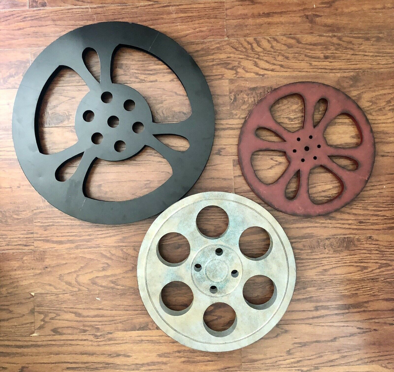 Set Of Three Movie Reels For A Theater Or Movie Room